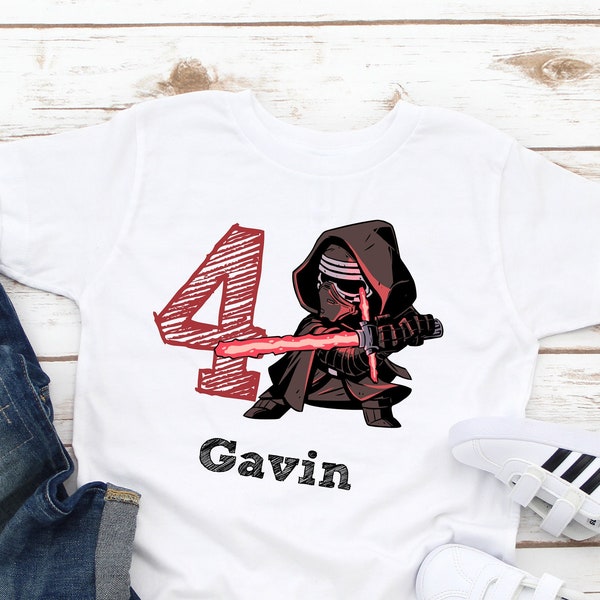 Star Wars  birthday boy t shirt with name, kylo ren birthday shirt, at at walker birthday shirt, Luke Skywalker birthday shirt