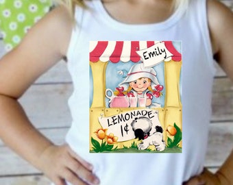 Lemonmade stand shirt, girls lemonade stand shirt with name, lemonade shirt, vintage lemonade tee
