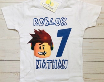 Roblox Birthday Boy T Shirt With Name Roblox Shirt Roblox Etsy - class d clothing shirt roblox