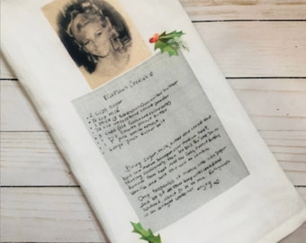 Custom printed tea towel with your recipe or photo, tea towel with recipe card, photo towel, flour sack towel, custom tea towel