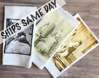 Custom Tea towel with your image recipe cards, gps, saying, wholesale tea towels, wholesale photo towel, Mother's Day gift