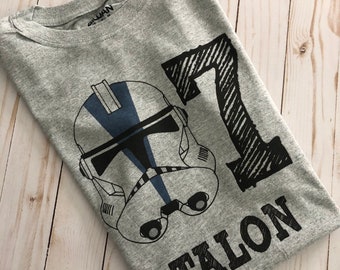 Star Wars Clone Trooper birthday boy t shirt with name