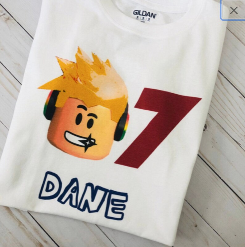 Roblox Birthday Boy T Shirt With Name Roblox Shirt Roblox Etsy - t shirt robux t shirt roblox free hair