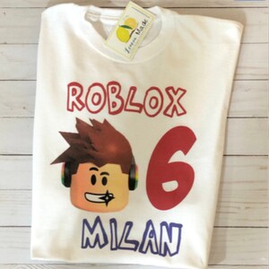 Roblox Birthday Boy T Shirt With Name Roblox Shirt Roblox Etsy - class d clothing shirt roblox