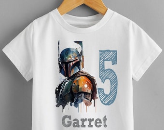 Mandolorian shirt with name, mandolorian birthday shirt with name, Star Wars birthday shirt