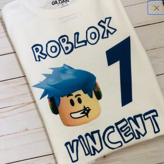 Roblox Birthday Boy T Shirt With Name Roblox Shirt Roblox Etsy - roblox t shirt roblox roblox party shirt video gamer etsy