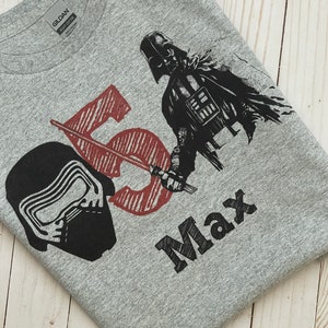 Star Wars birthday boy t shirt with name, darth Vader birthday shirt with name, kylo ren birthday shirt