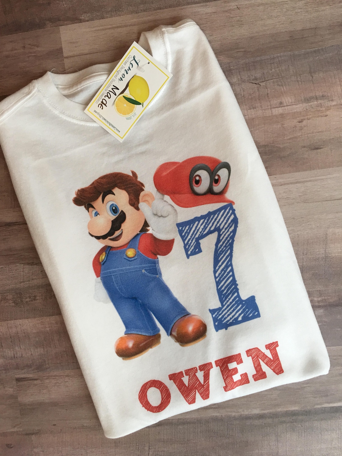 Super Mario Odyssey birthday boy t shirt with name Etsy