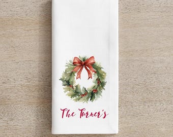 Christmas tea towel, custom tea towel, personalized gift, personalized tea towel