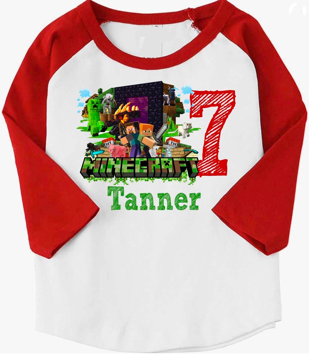 Minecraft Custom Birthday Tee with Digit