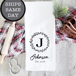 Personalized kitchen towel, Flour sack towel, Custom Flour sack towel, personalized tea towel