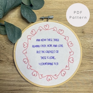 1 Corinthians Hand Embroidery Pattern