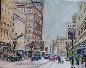 Steketees/Wurzburgs Department Stores, 1960s Grand Rapids, Mi , 5x7 watercolor print