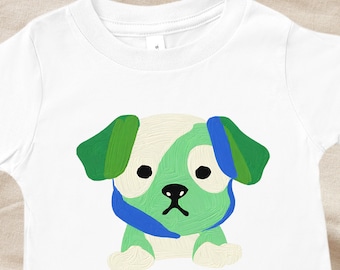 Cute Puppy Dog | Gift for 2, 3, 4, and 5 year old | Soft Cotton Toddler Tee