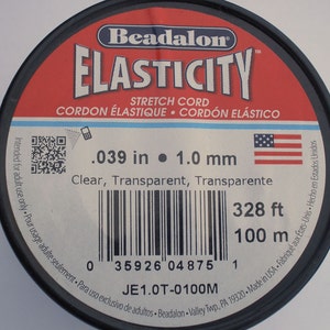 Beadalon Elasticity Clear Stretchy Cord Bulk Spool 1mm x 328 feet