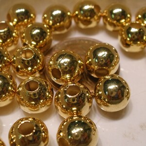 Gold Plated Round Smooth 8mm Beads Choose 20, 50 or 250 pc Heavy solid metal