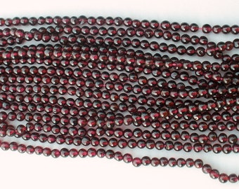 Red Garnet Semi Precious Round Beads 3.5-4mm 15" Strand