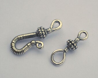 European Pewter Antique Silver Hook and eye Clasp 30mm CHOOSE 1, 3 10 Clasp Discount