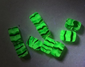 Black Light Glow in the Dark Glass Beads choose your style