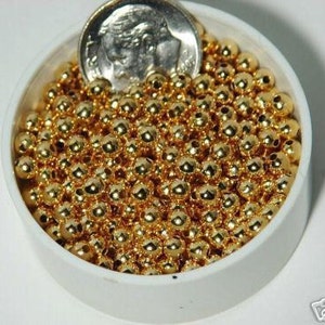 Gold Plated Beads 3mm Round Smooth Spacer 500 pc