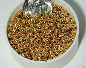 Gold Plated Beads 3mm Round Smooth Spacer 500 pc