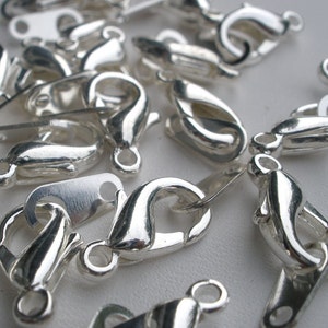 Great basic silver plate lobster claw clasps 10, 12mm or 14mm