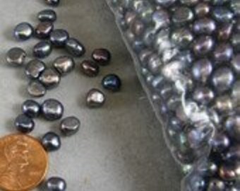Fresh Water Seed Pearl Beads 50 pc loose 3mm grey with flashes Choose shade