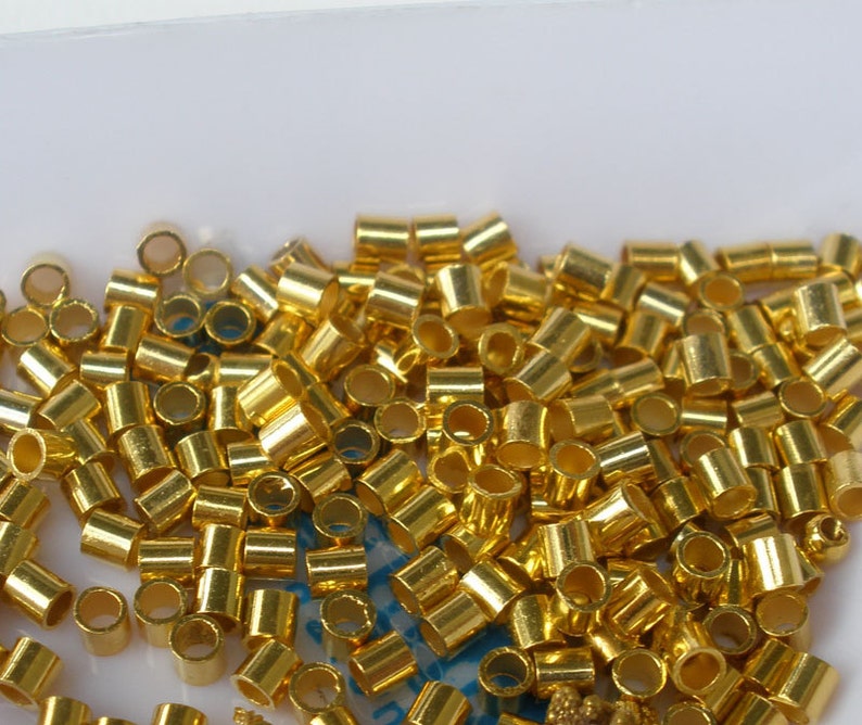 Gold Plated Crimp Bead Beadalon Tube 2 mm 100 pc 2mm Crimps 3 Etsy