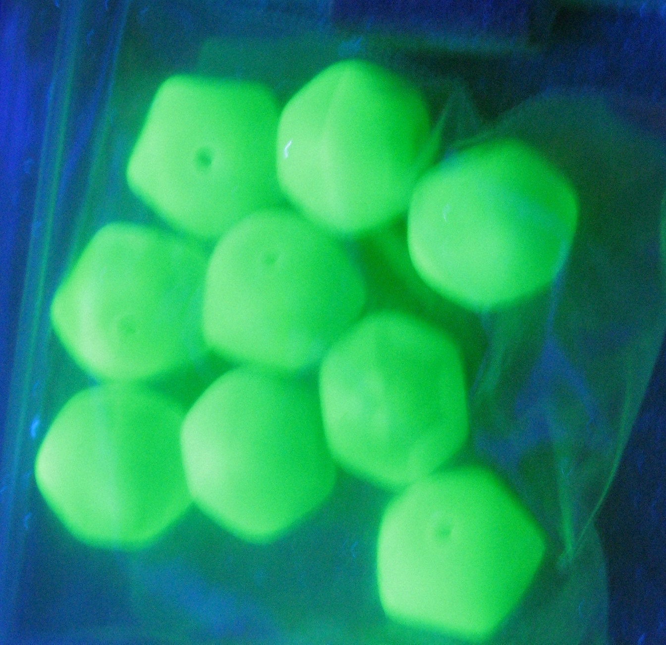 Black Light Glow in the Dark Glass Beads Blue Bicone 15mm Etsy