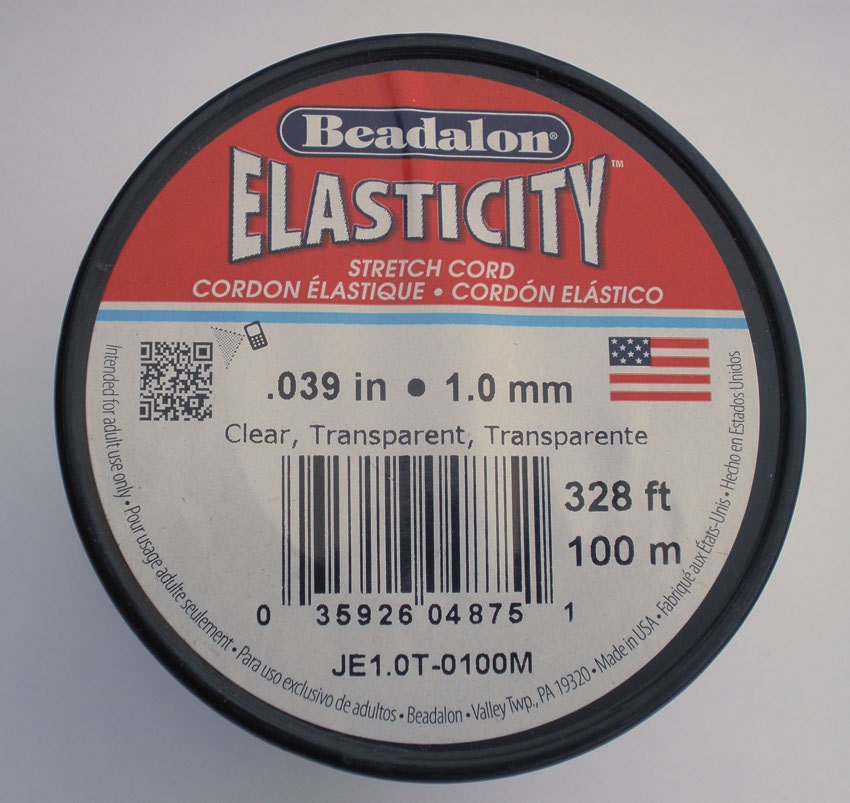 Beadalon Elasticity Clear Stretchy Cord Bulk Spool 1mm x 328 feet  #JE10T-0100M