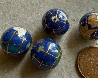Semi Precious Stone Intaglio Beads 1Pc 16mm Put the World on a String