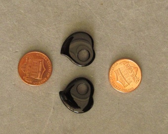 Semiprecious Stone Black Onyx Heart Donut 20mm Choose  2 or 10 pieces