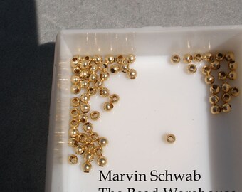 Gold Filled 2mm Round Spacer Beads 100 pc Seamless Look