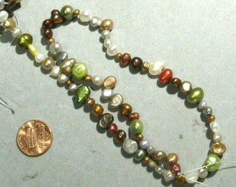 Fresh Water Pearl Beads mix 16 inch Strand 3 to 9mm