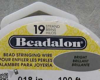 19 Strand Beadalon Beading Wire 100ft Spool CHOOSE your Diameter .010 .012 .015 .018. 021 .024