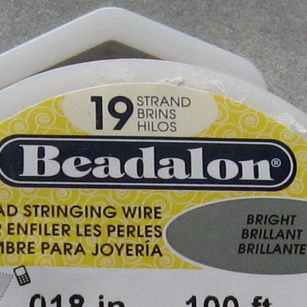 19 Strand Beadalon Beading Wire 100ft Spool CHOOSE your Diameter .010 .012 .015 .018. 021 .024