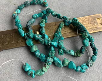 Turquoise Natural Bead Strand Semi Precious Stone nugget 15.5"