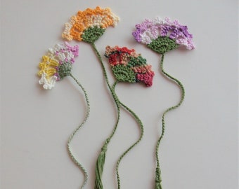 Bookmark. Wildflower Design, Choice of Colors. Handmade Crochet. Ready Gift Packaged, Book Lover Gift