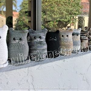 Crochet Cats 4.5-5.5 inches. Amigurumi Cat, Plush Cat, Soft Toy kitten, Stuffed Handmade Cat Color Choice, Crochet Kitty PaulineAnneCrochet