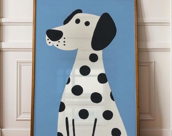 Dalmatian Dog Wall Art, Cute Animal Print for Kids Room,  Nursery Decor, Gender Neutral Toddler Room Dalmatian Poster, Nurserywall Art