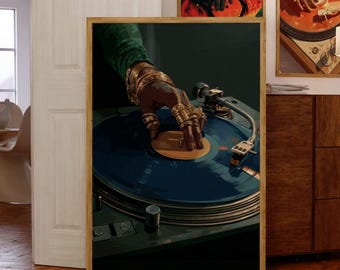 Hip Hop Wandkunst, Schallplatte Musik Wandkunst, Plattenspieler Poster zum ausdrucken, Hip Hop Musik Dekor, Musikliebhaber Wandkunst, Musikliebhaber Geschenk