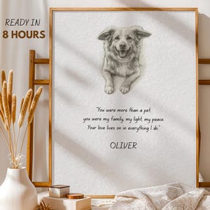Personalized Pet Memorial Wall Art with Name and Quote, Pet Memorial Art, Custom Pet Sympathy Print, Dog Loss Memory Art, Cat Loss Memorial