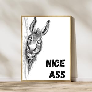 Esel schöner Esel Badezimmer Poster, Badezimmer lustiges Dekor, lustige Toilette Druck, Badezimmer Wanddekor, Esel lustige Toilette druckbar, schöner Esel Kunst