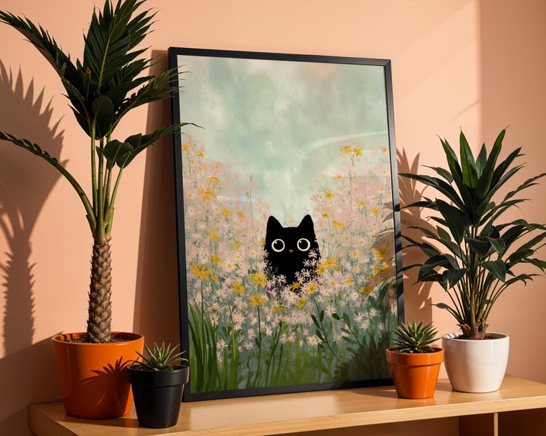 kawaii cat wall decor