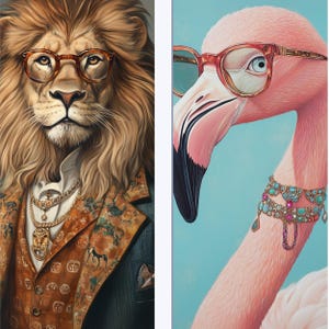 Maximalist eclectic animals wall art