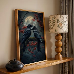 Romantic gothic crow painting
