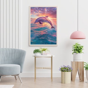 realistic dolphin digital wall art