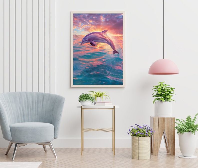 realistic dolphin digital wall art