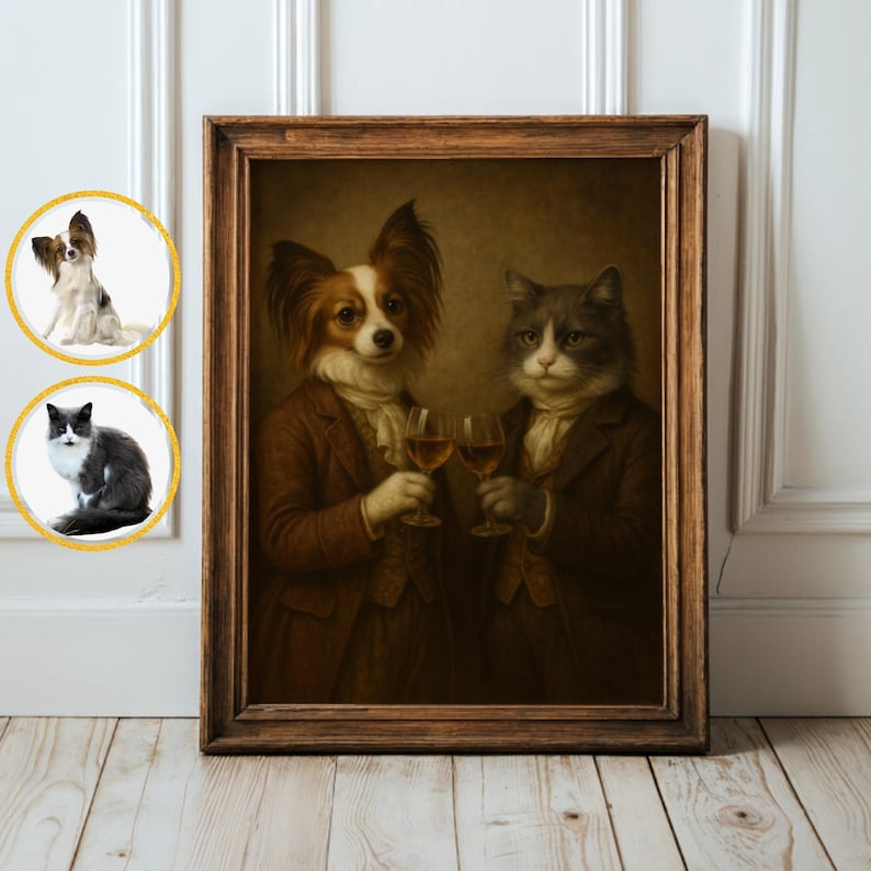 renaissance style pet couple print
