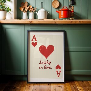 Ace of Hearts Digital Download, Poker Card Poster